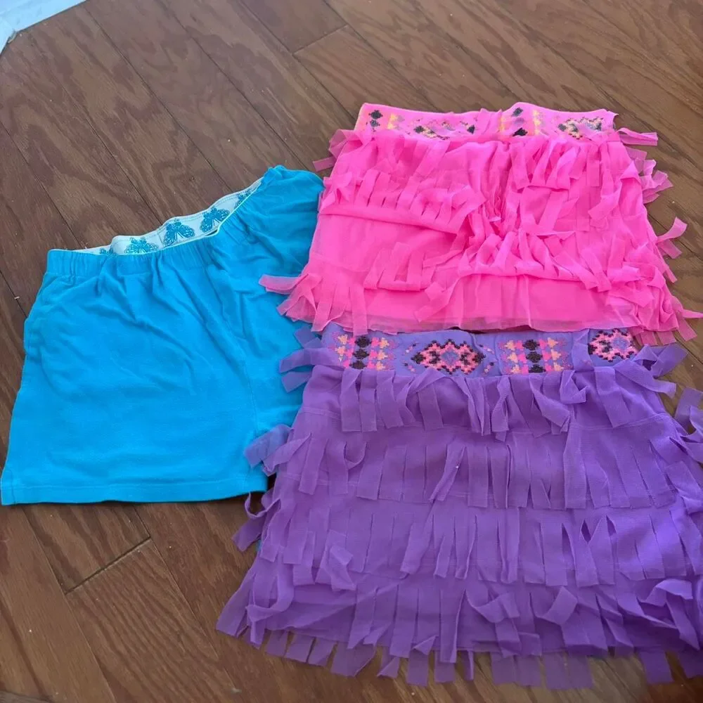 BUNDLE Lot of 3 Justice Pink Blue Purple Girl's Kid's Women's Sz 6 Skirt Shorts